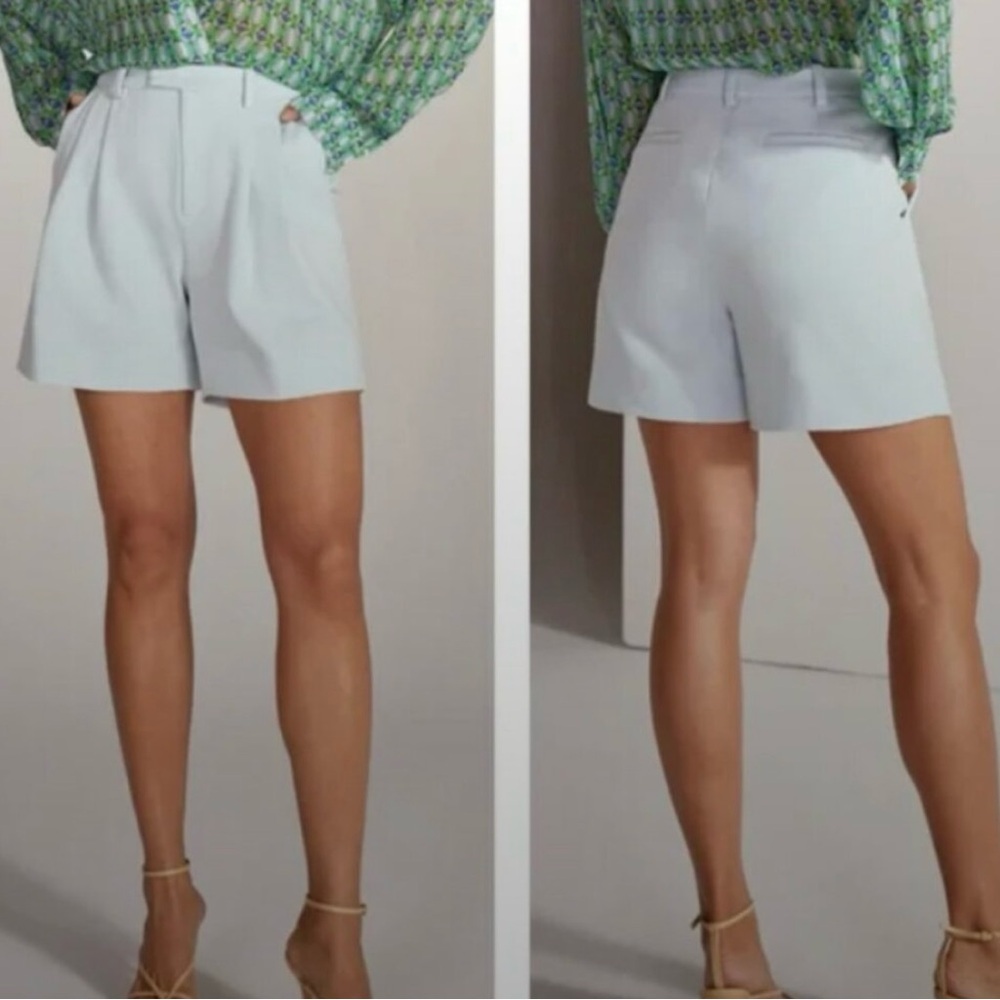 Favorite Daughter The Agnes Short Pastel Blue Size 14 Pleated Coastal NWOT